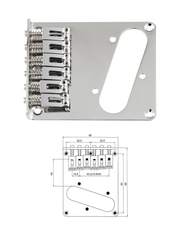 Metallor Guitar Bridge Vintage Style Top Loader or String Chrome