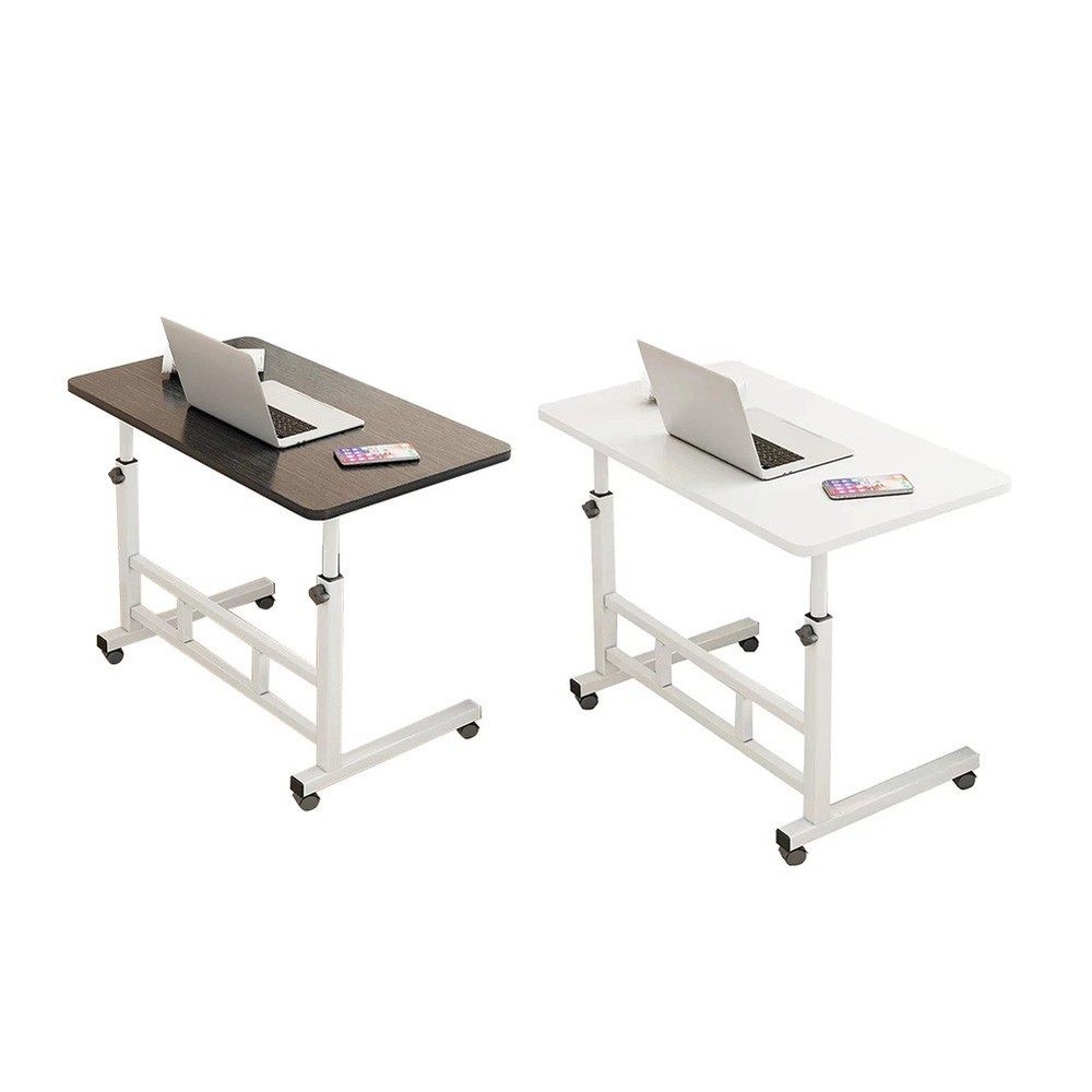 Rolling Laptop Desk Adjustable Height Computer Table Stand up Office Workstation