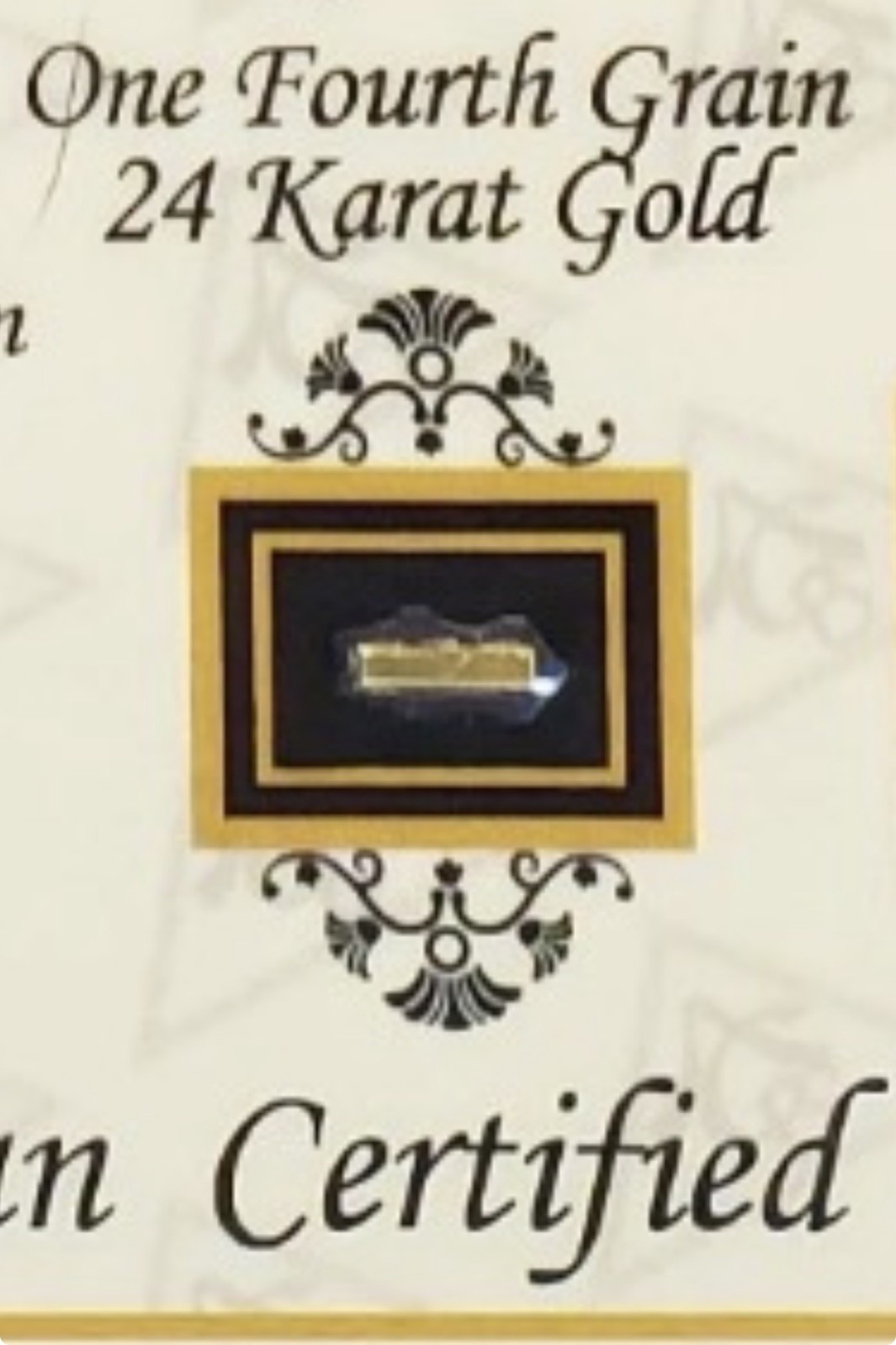 Vintage 24 Kt solid Gold Bar 100% Certified Gold Bullion