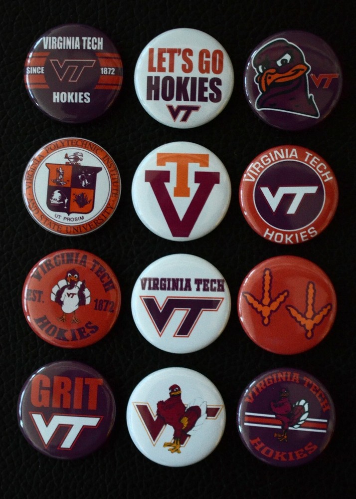 Virginia Tech Hokies - 1" Pinback Buttons