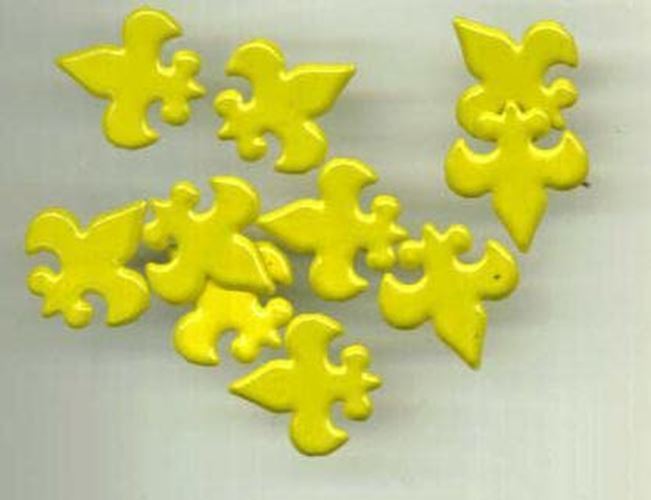 Yellow Fleur De LIS Brads Paper Fasteners
