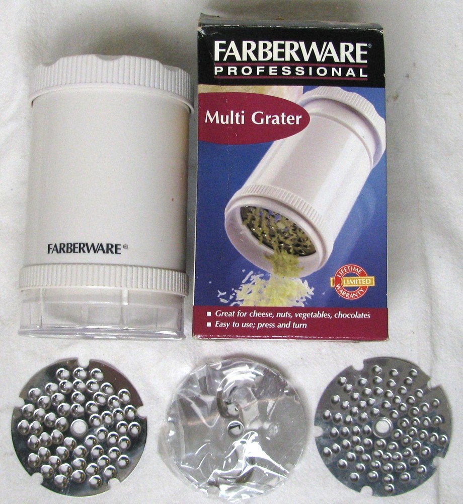 Farberware Professional Multi Grater 3 Interchangeable Blades Storage Container