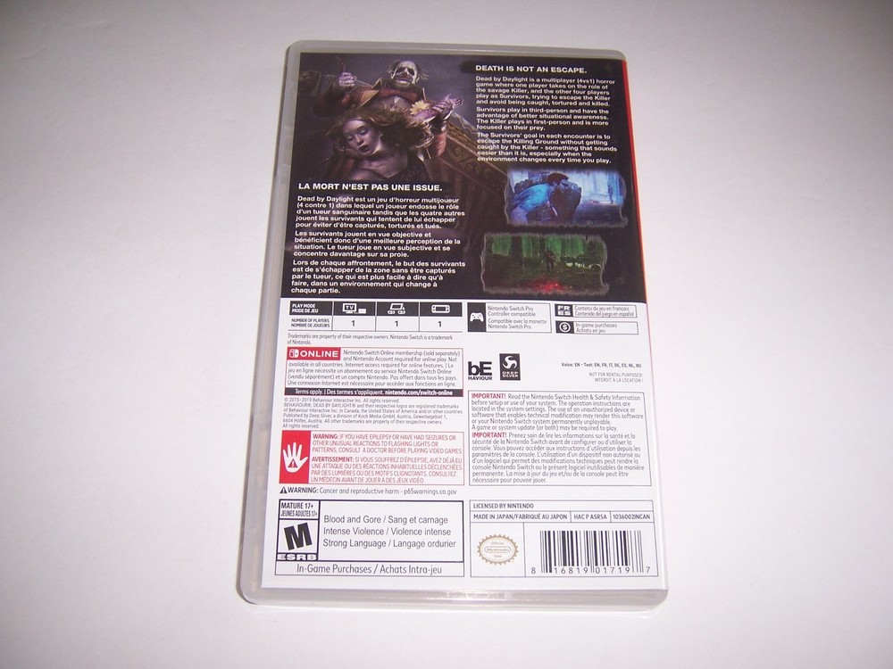Original Box Case Replacement Nintendo Switch for Dead By Daylight