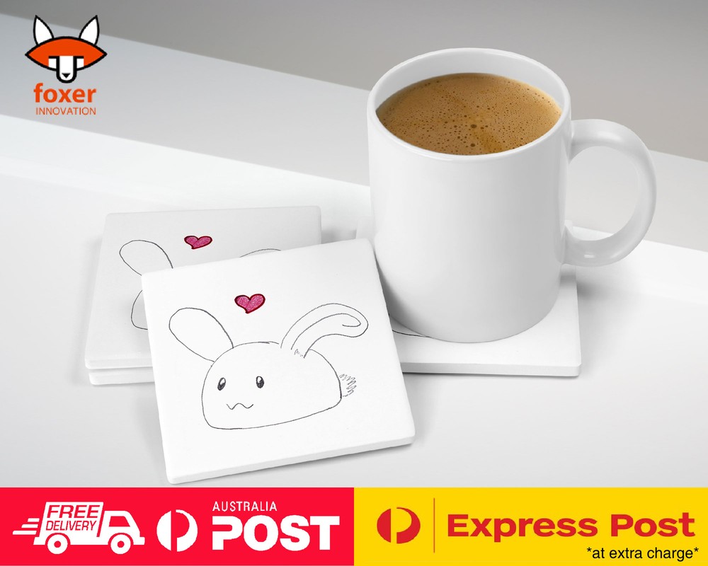 COASTER COFFEE DRINKING MAT|BUNNY RABBIT HAMSTER SKETCH #2