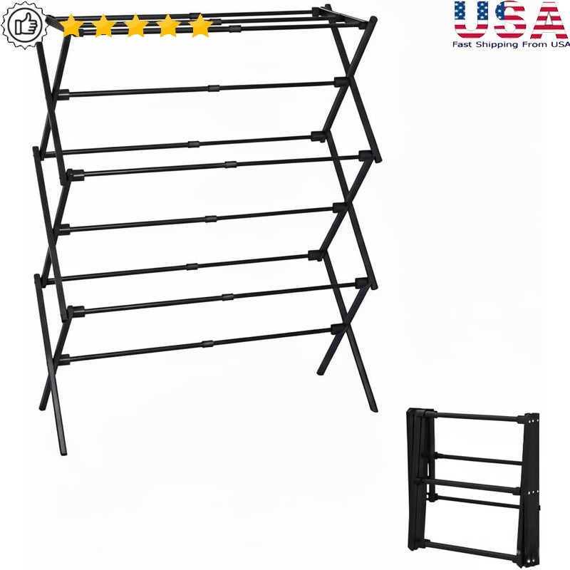 Durable Foldable Clothes Drying Rack Compact Indoor Outdoor Laundry Solution New