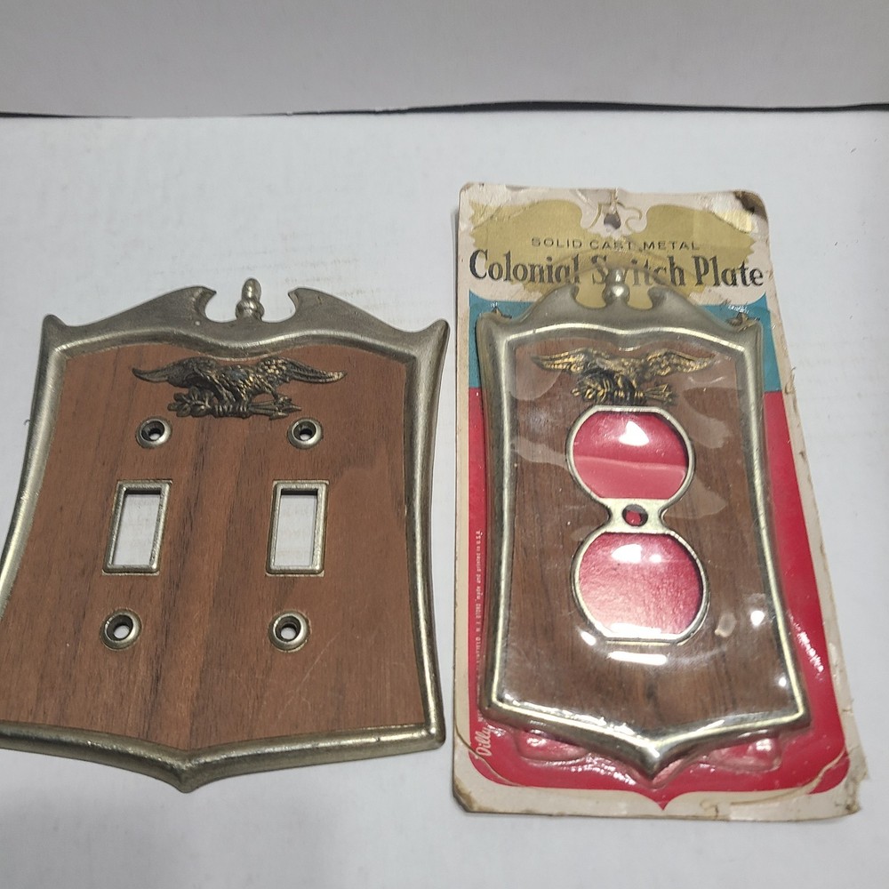 New Vintage Dilly Solid Cast Metal Colonial American Eagle Switch Plates