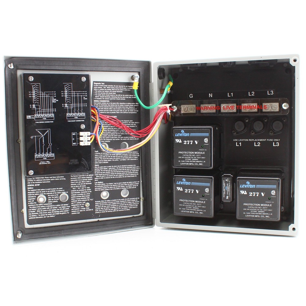 Leviton 52277-CM3 Type 12 Surge Panel 3-Phase 30A w/ Replaceable Surge Modules