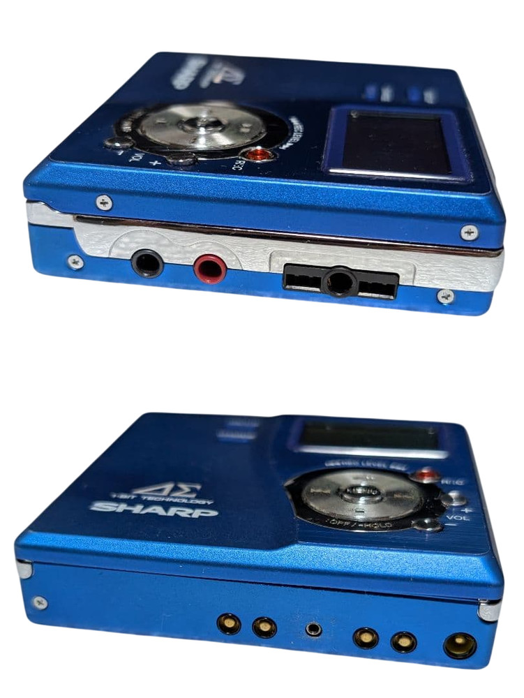 SHARP MD-DR77 Blue Portable MD Recorder Player Auvi Basic Operation Tested OK