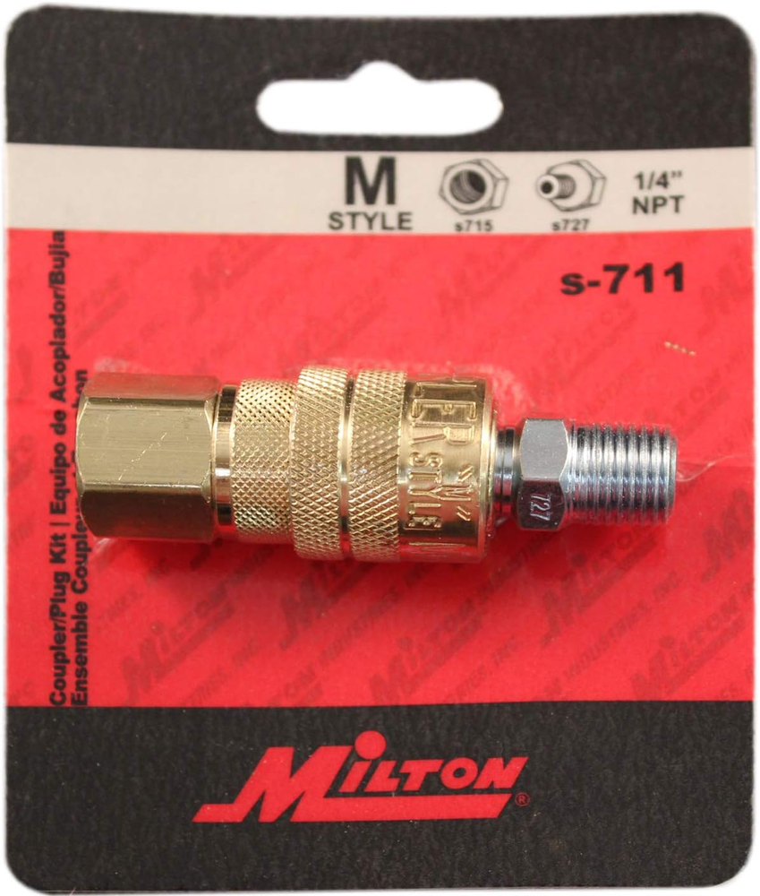 Milton S-711 1/4" NPT M Style Coupler and Plug