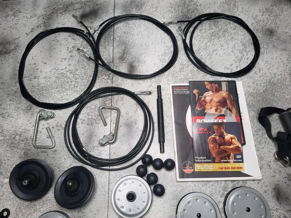 2005 Bowflex Set Cables- Pulley- Hardware- Clips -Handle