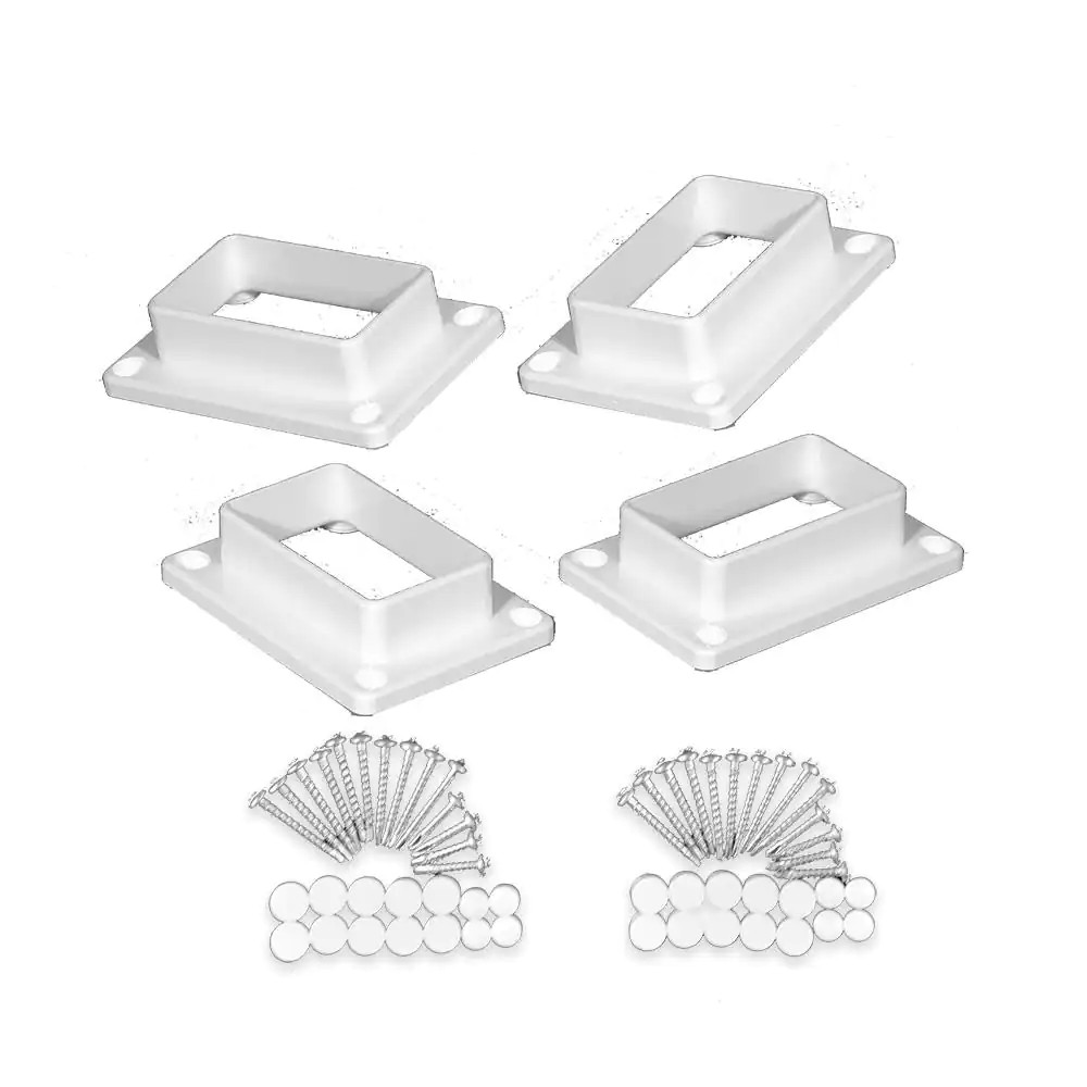 Naples White Straight Railing Bracket Kit (4-Piece)