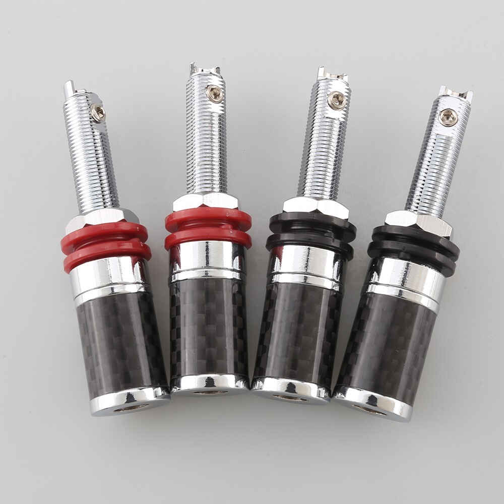4Pcs Copper Long Amplifier Speaker Banana Female Terminal Binding Post Socket