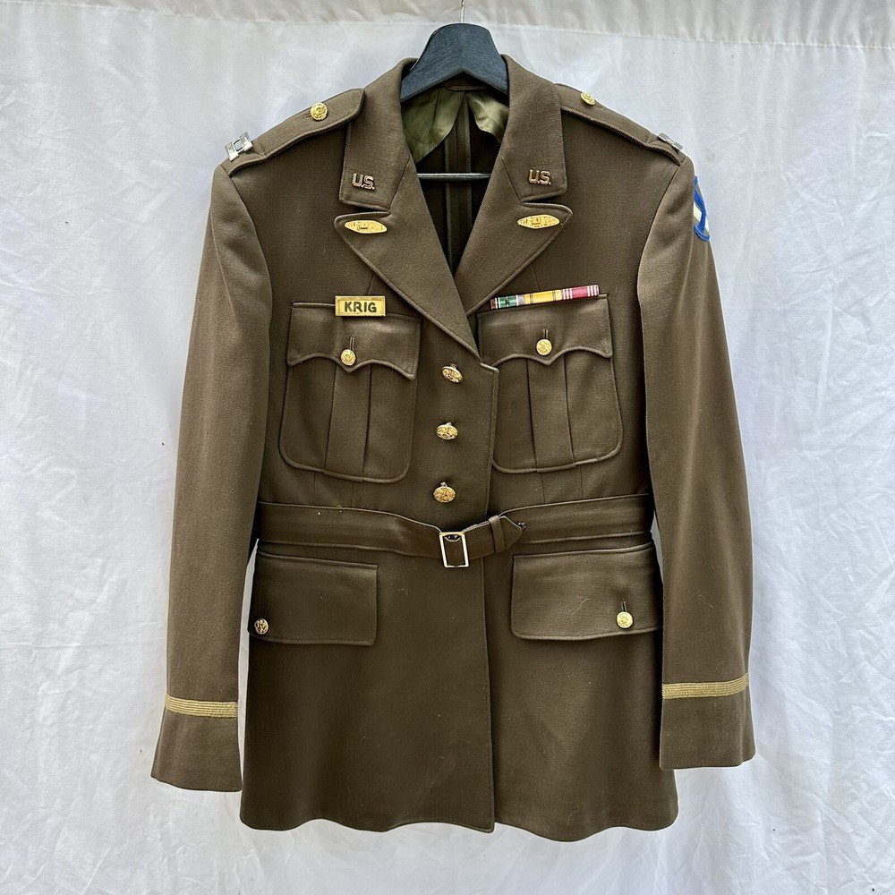 WWII US Army Named Officer Uniform XV Corps Armor Original