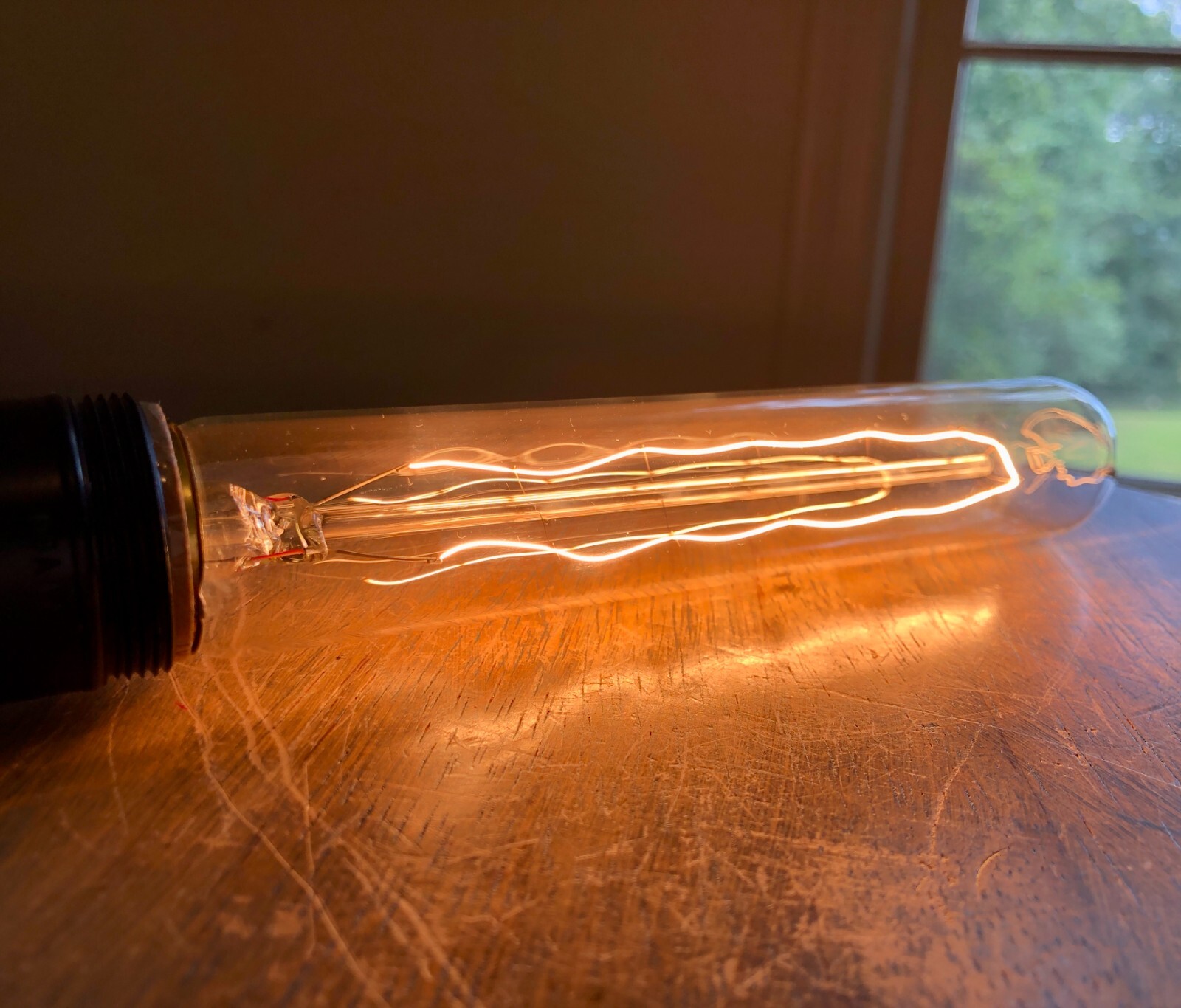 LOT: 4 Long Tubular Light Bulb, 60w Vintage Edison Style Filament Clear Glass T9
