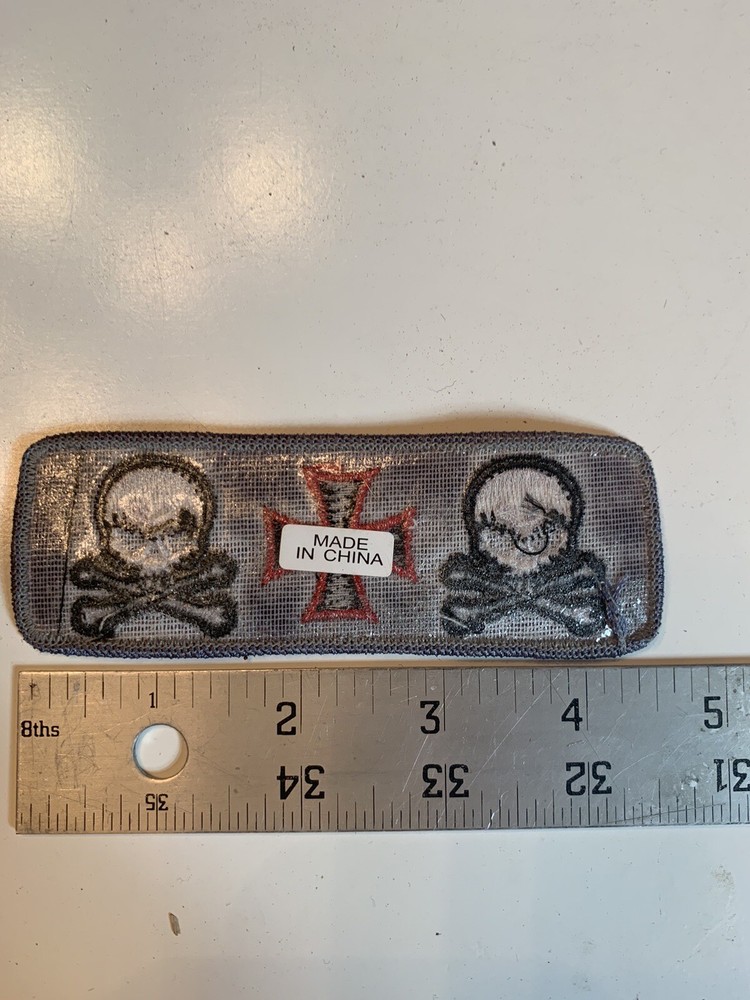 Iron Cross With Skulls Patch Motorcycle