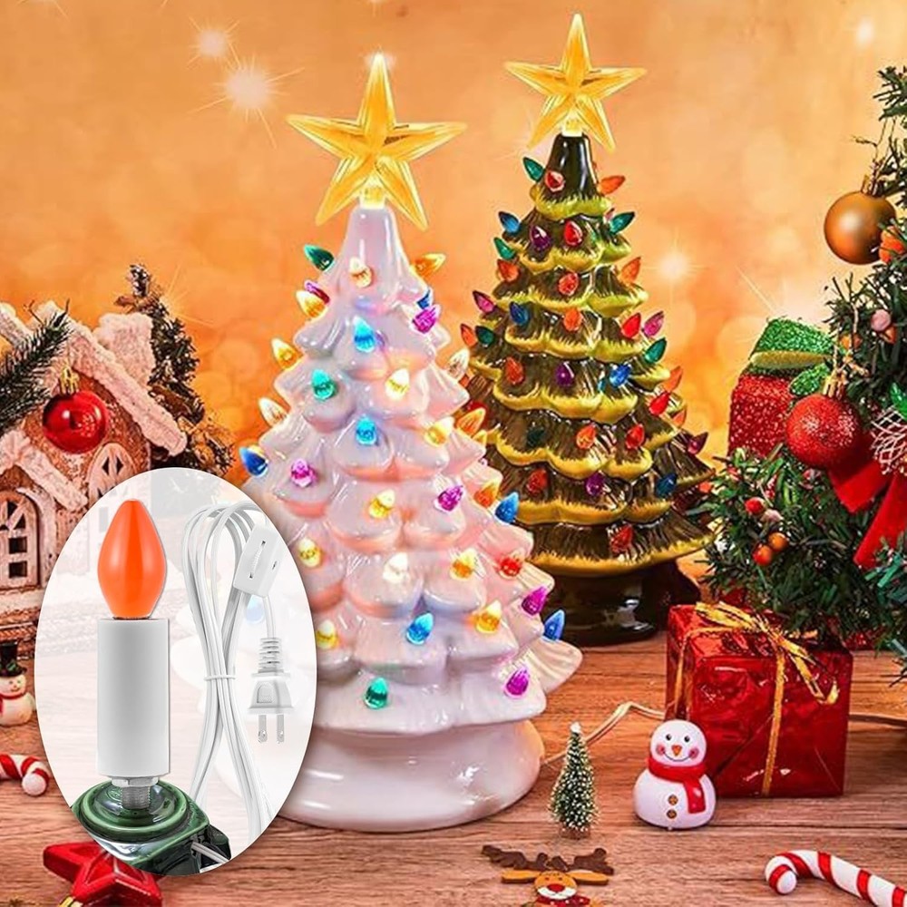 Ceramic Tree Lights - Night Light Rewire Kit with E12 Candelabra Base Socket Wir