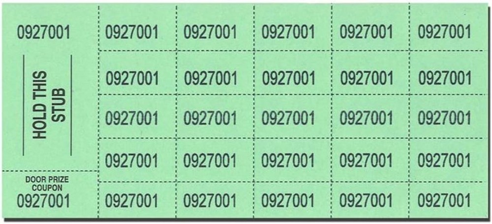 Educational Auction Ticket Pack - 500 Green Sheets