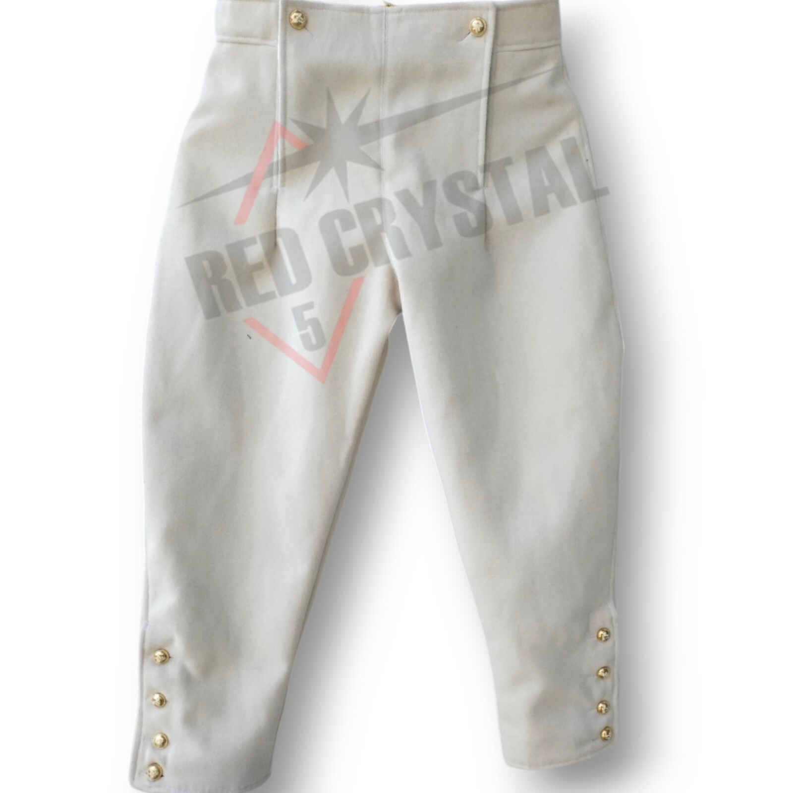 New Men's 18th Century Off White Waistcoat & Breaches British Revolutionary War