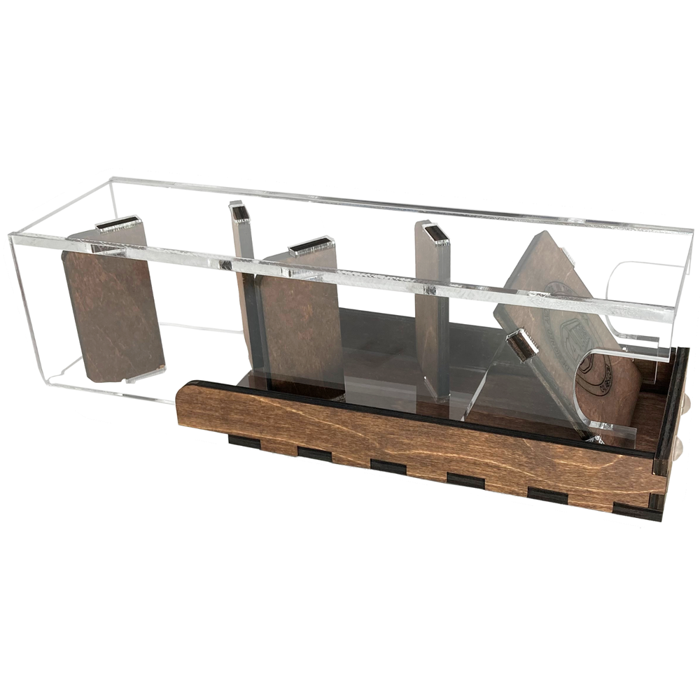 C4Labs 10" Tall Clear Dice Tower & Basic Tray - Walnut