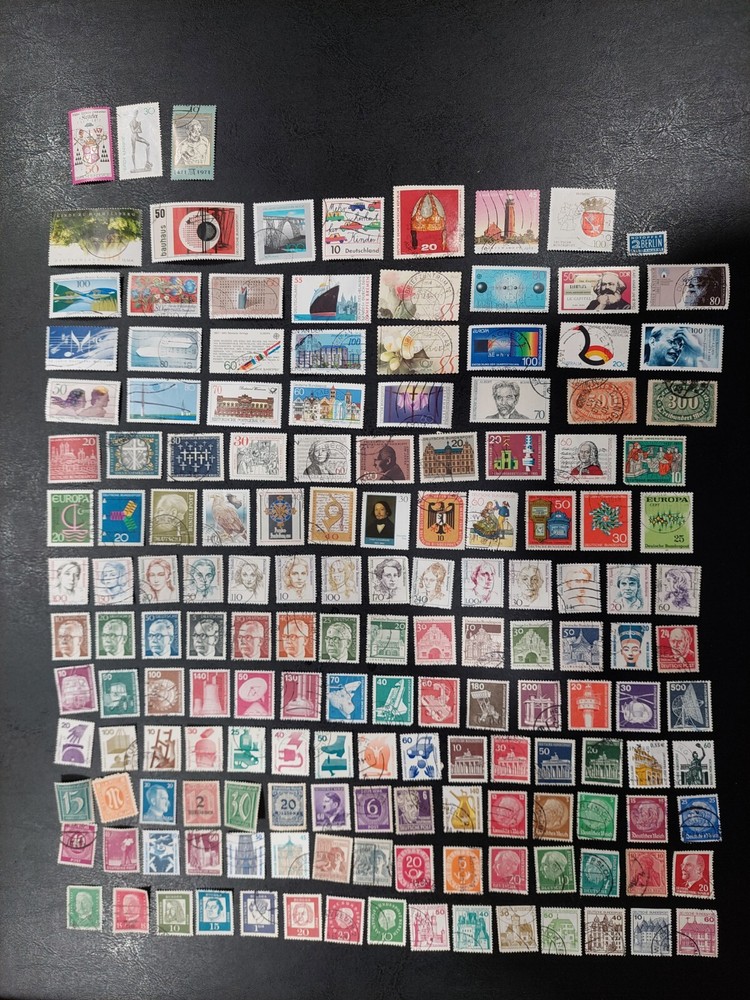 used west German stamp lot, 150 all different.