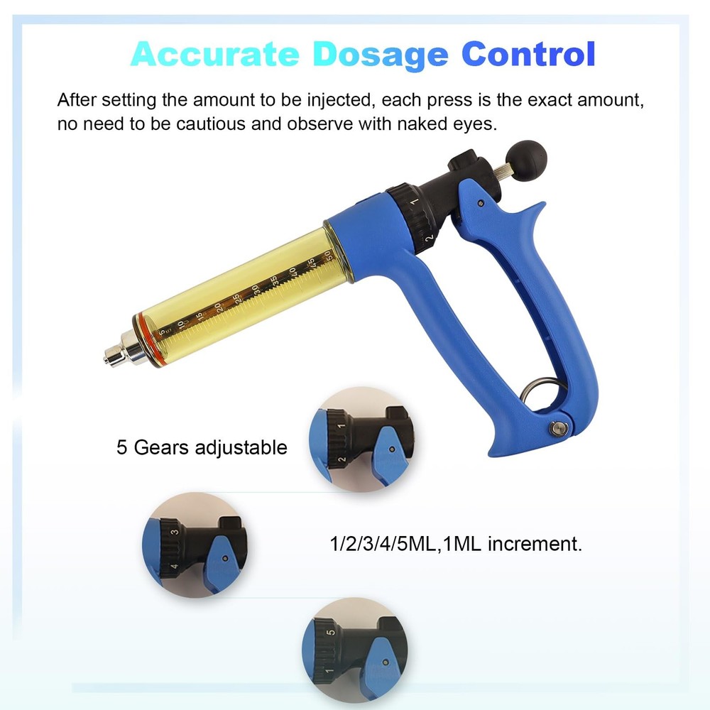 50ML Semi Automatic Livestock Syringe, Continuous Repeating Luer Lock Syringe