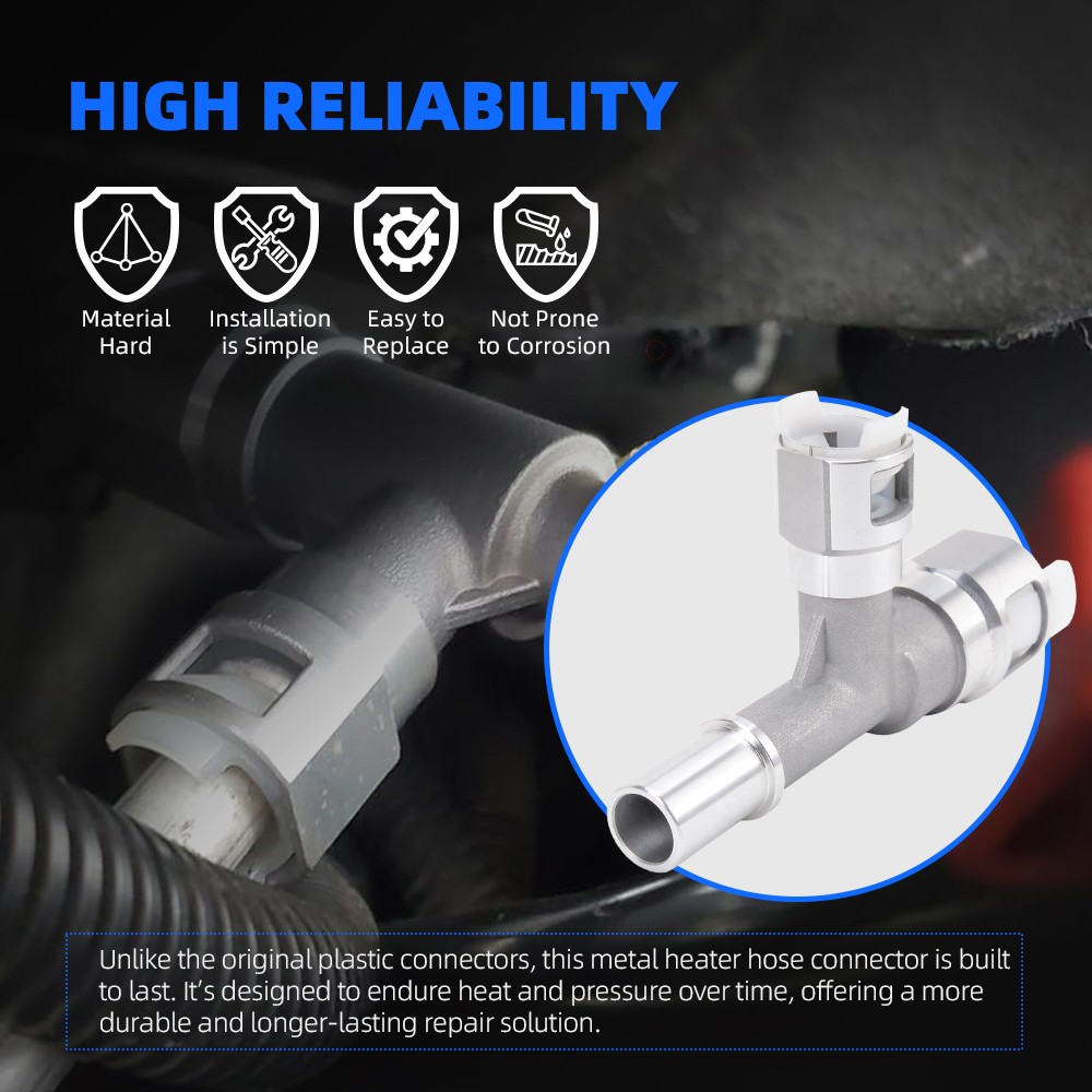 2x Metal Heater Hose Connector Fit For Cadillac Escalade/Chevrolet Silverado