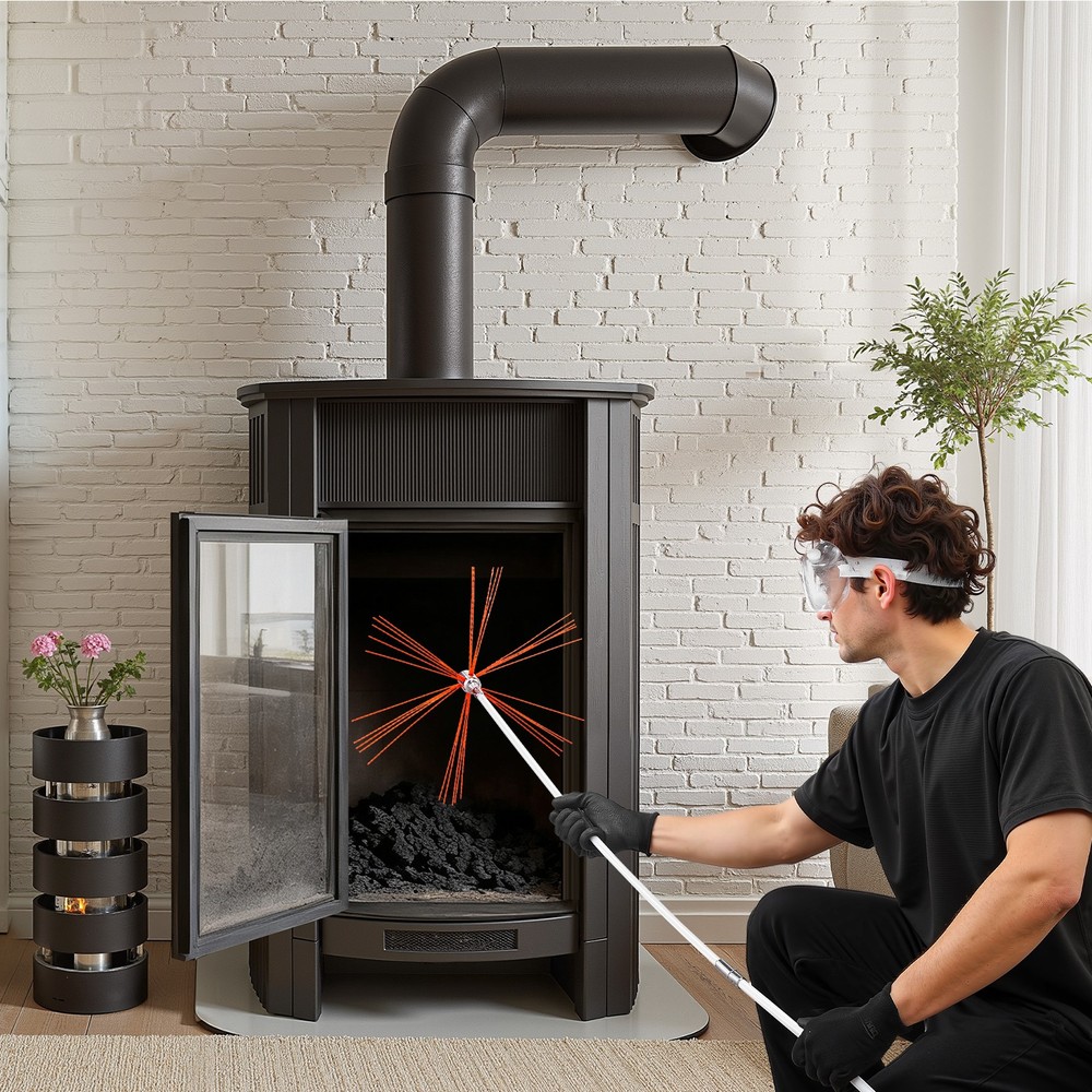 VEVOR Chimney Sweep Kit Fireplace Cleaning Tool Square Arch Rectangle Chimneys
