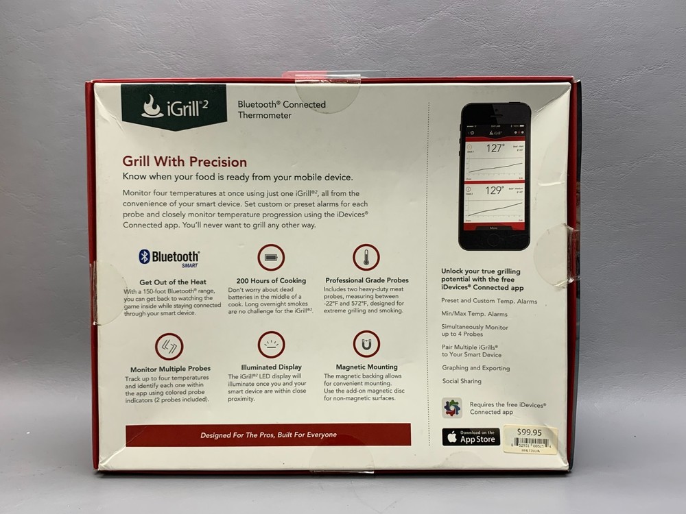 IDEVICES I GRILL2 BLUETOOTH CONNECTED THERMOMETER- USED