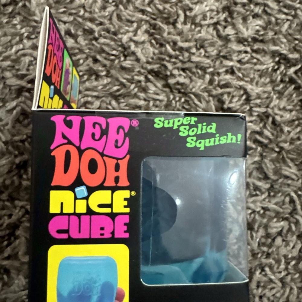 Schylling NeeDoh Nice Cube BLUE Squeeze Toy with Super Solid Squish. Fast Ship