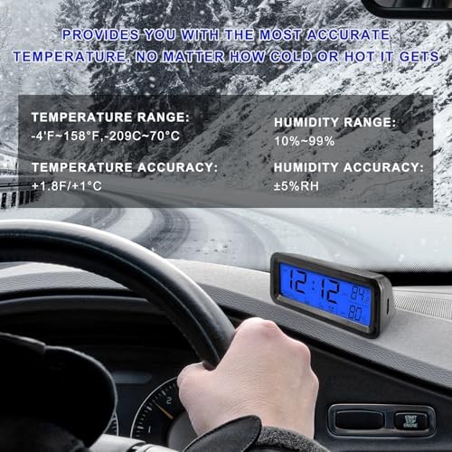 Car Digital Dashboard Clock, Vehicle Electronic Clock with Automatic Backlight