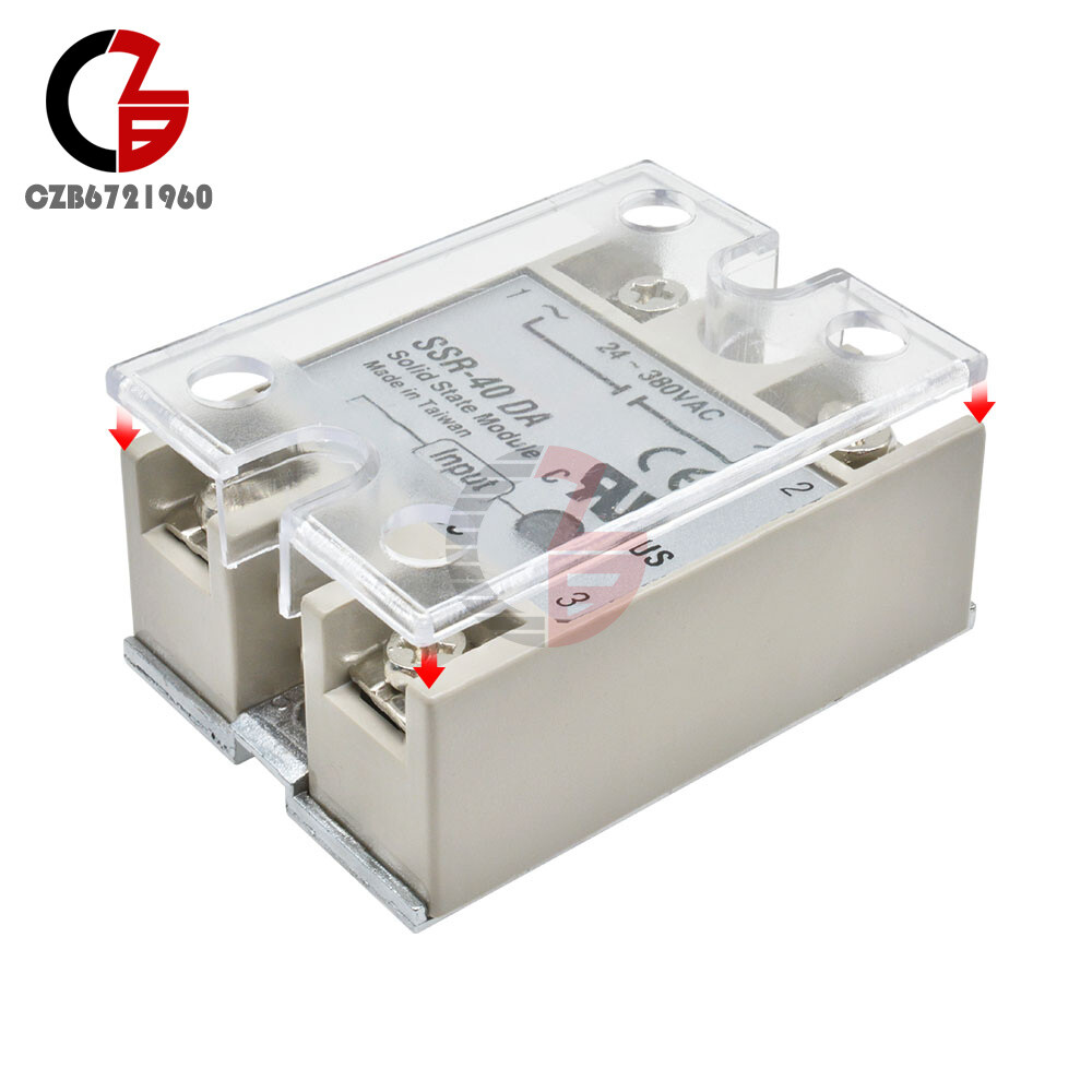 2PCS Transparent Clear Hard Plastic Cover for SSR Single Phase Solid State Relay