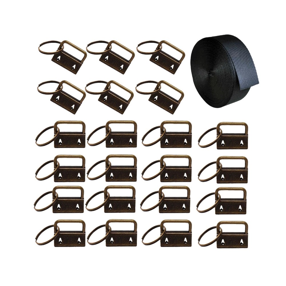 Key Hardware with Split Ring Multipurpose Sturdy with Nylon Webbing for DIY