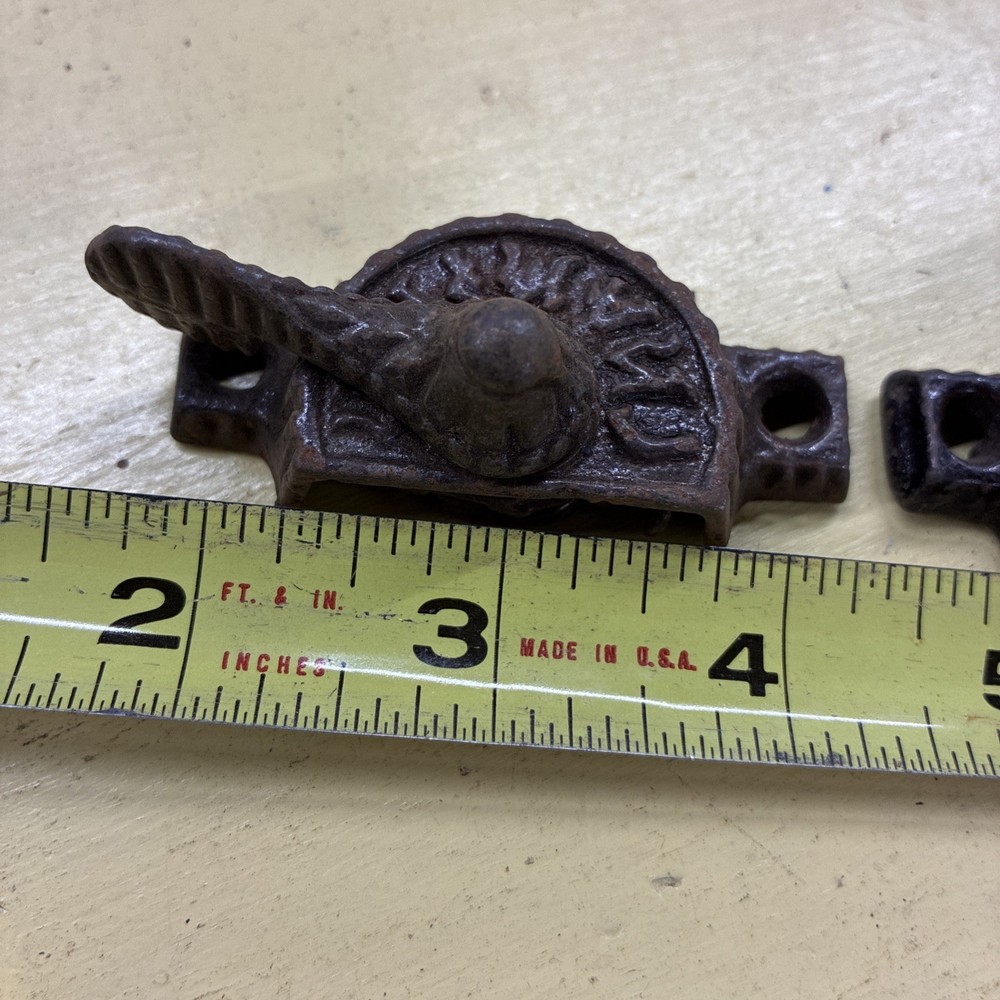 TWO Antique Window Sash Lock Latch no keeper