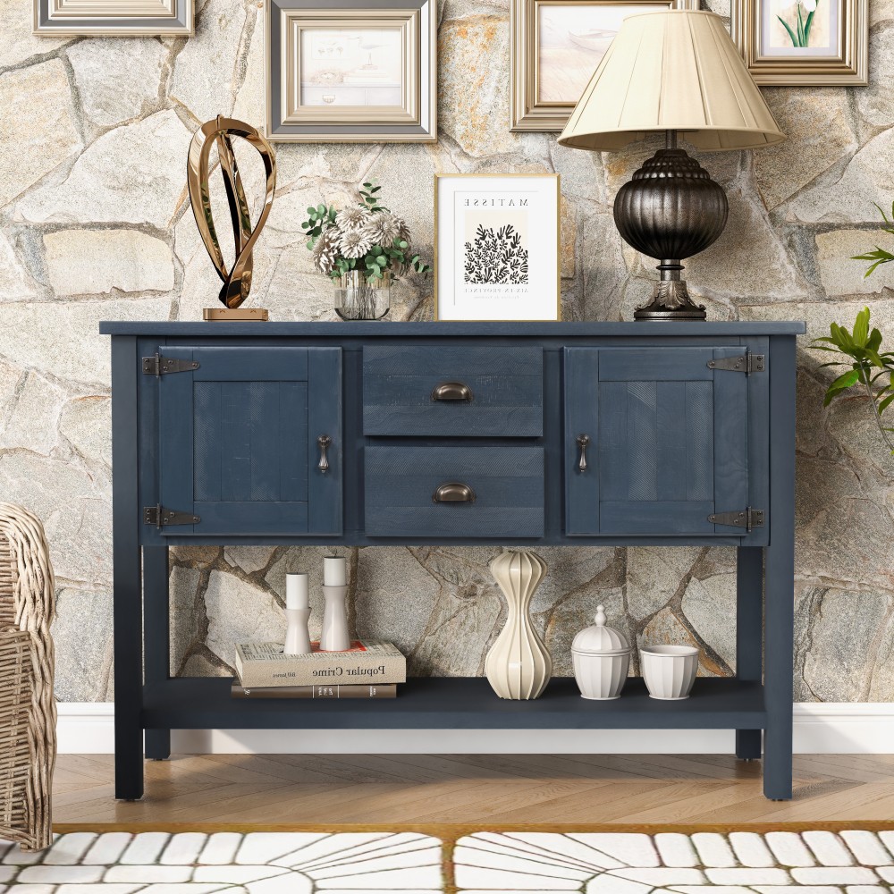 46'' Solid Wood Sideboard Console Table Storage Cabinets for Living Room Kitchen