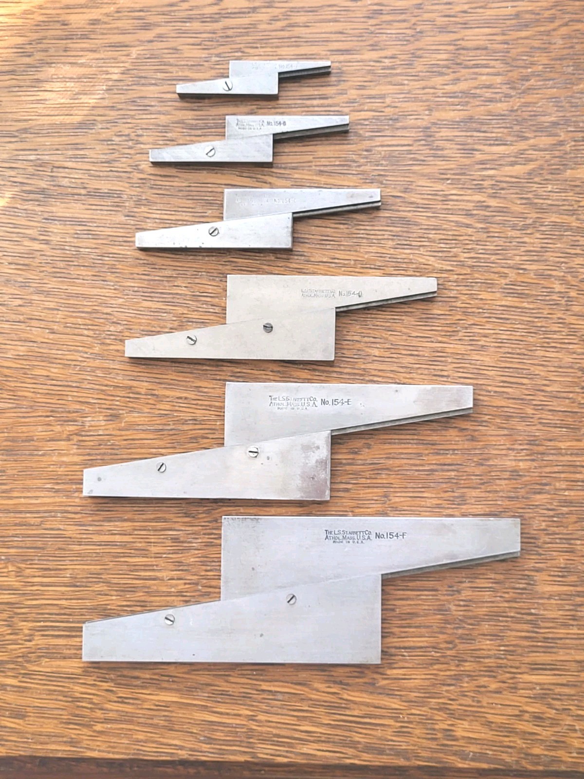 (6) Vintage L. S. Starrett No. 154 Parallels (A-F) Machinist Tools USA