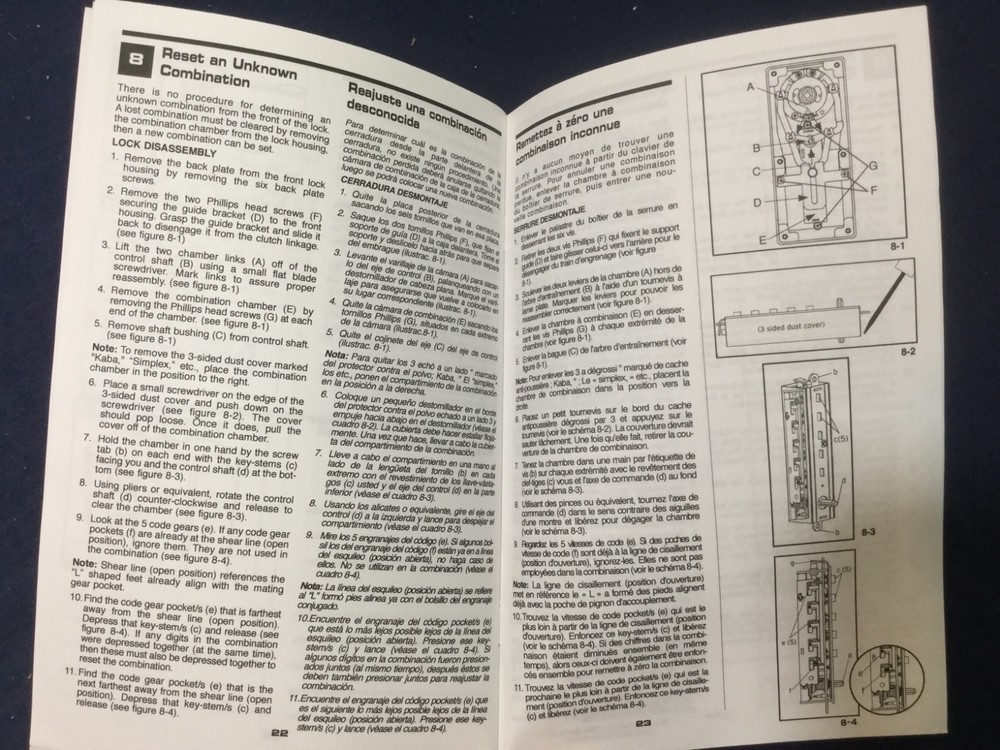Kaba Simplex LP1000 Series Pushbutton Lock Instruction Book