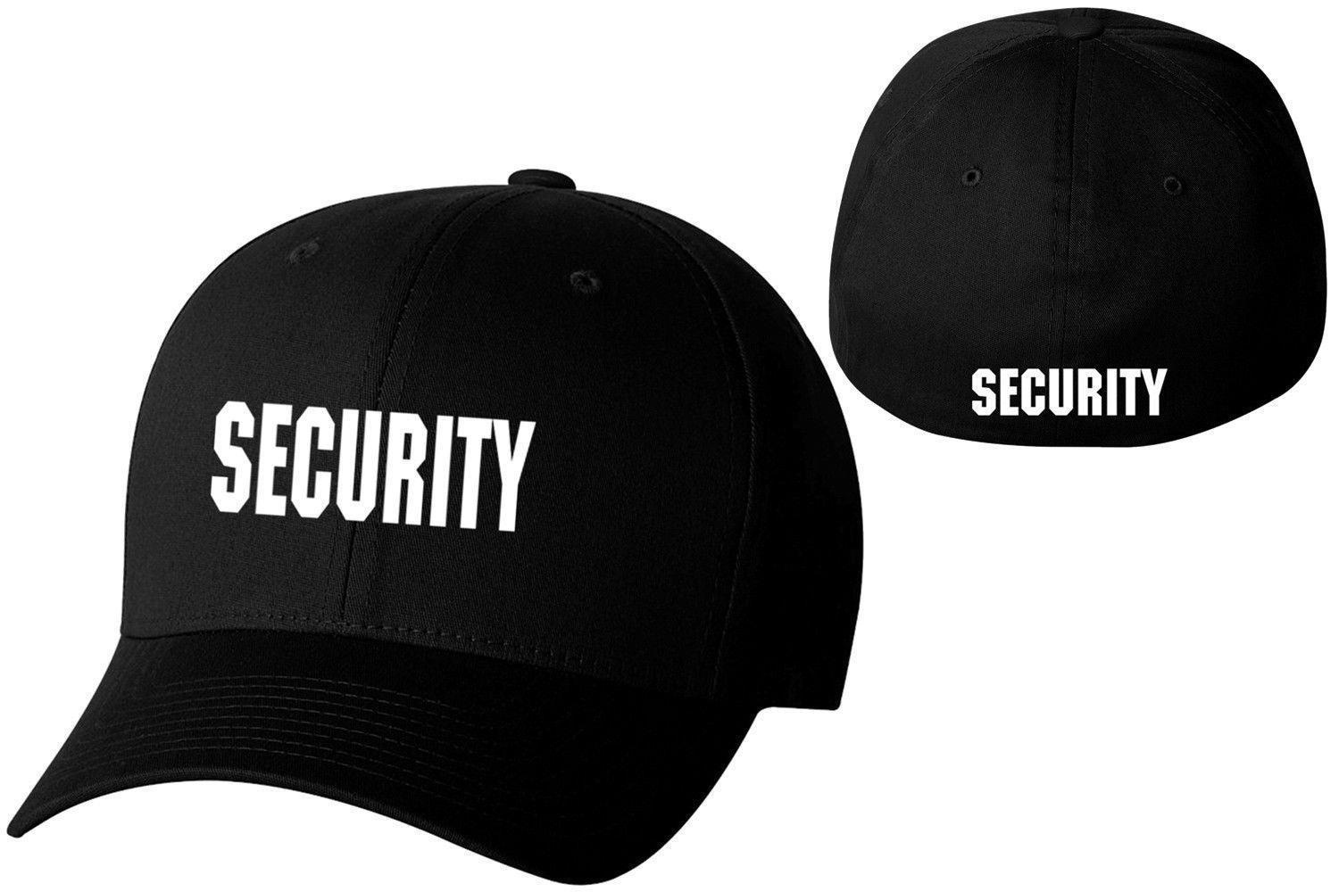 Security Black Flexfit Cap With Embroidery on Front and Back