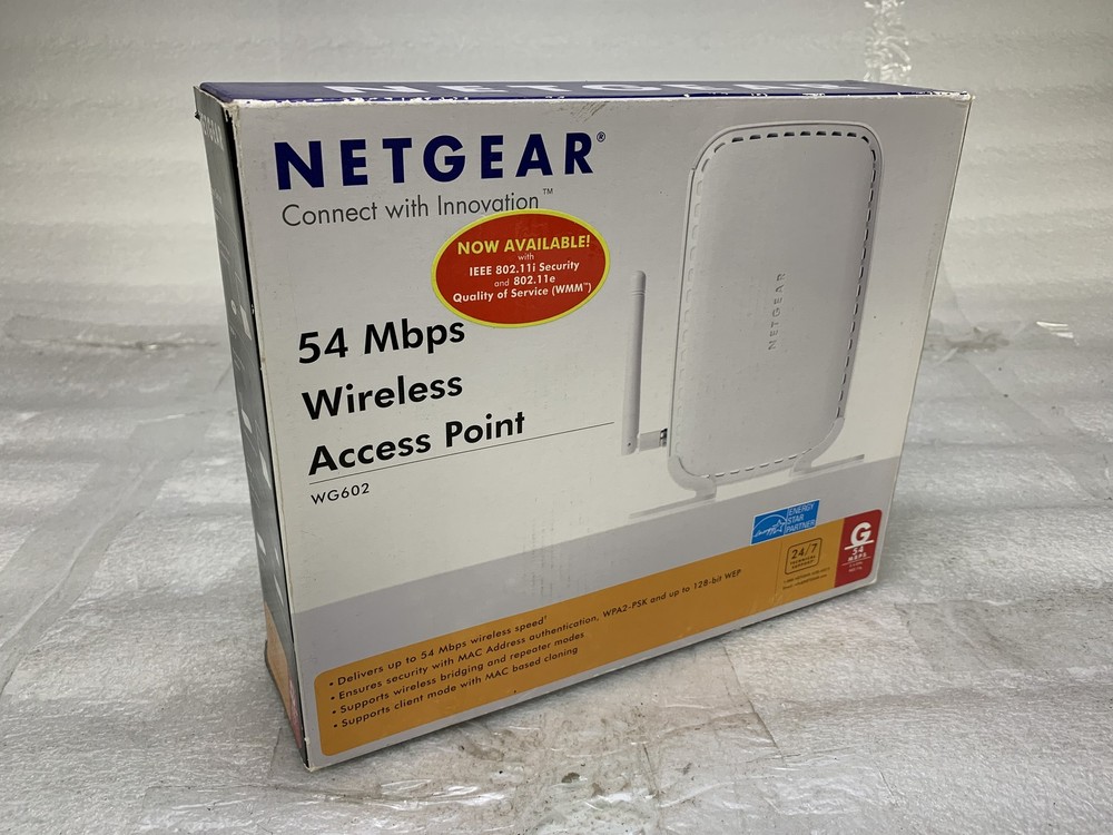 Netgear WG602 54 Mbps Wireless Access Point 100ft coverage 802.11g