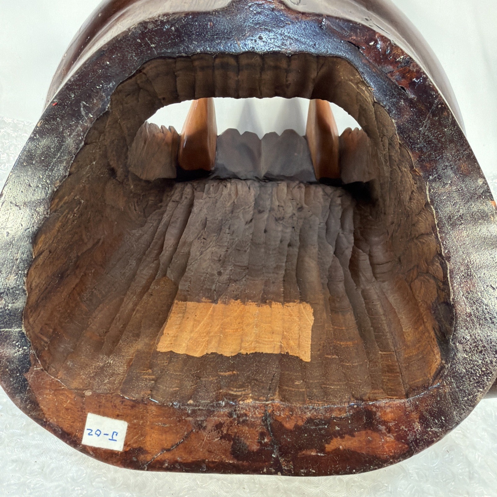 Vintage MCM Mayan Handcarved Wood Jaguar Panther Head Folk Art Rare