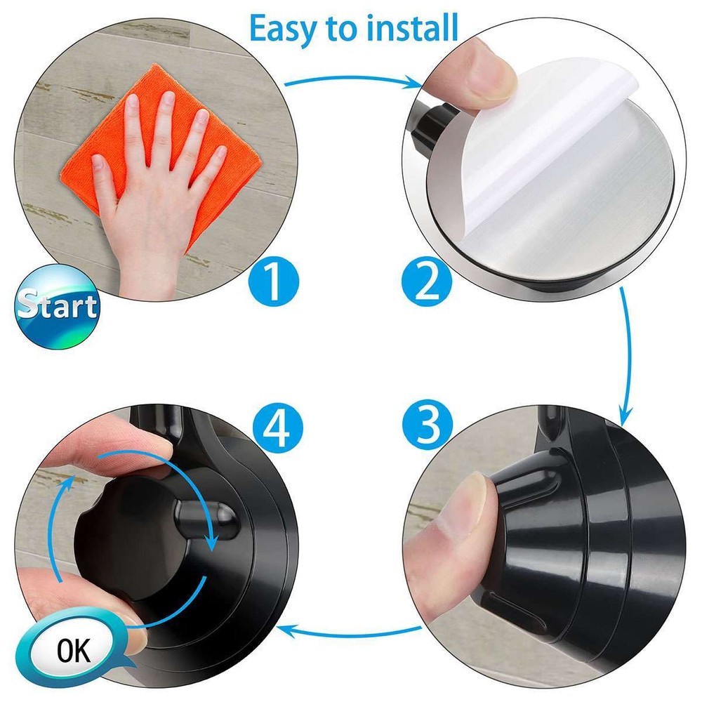 Adjustable Shower Head Holder Suction Cup Handheld Wall Mount Bathroom Bracket