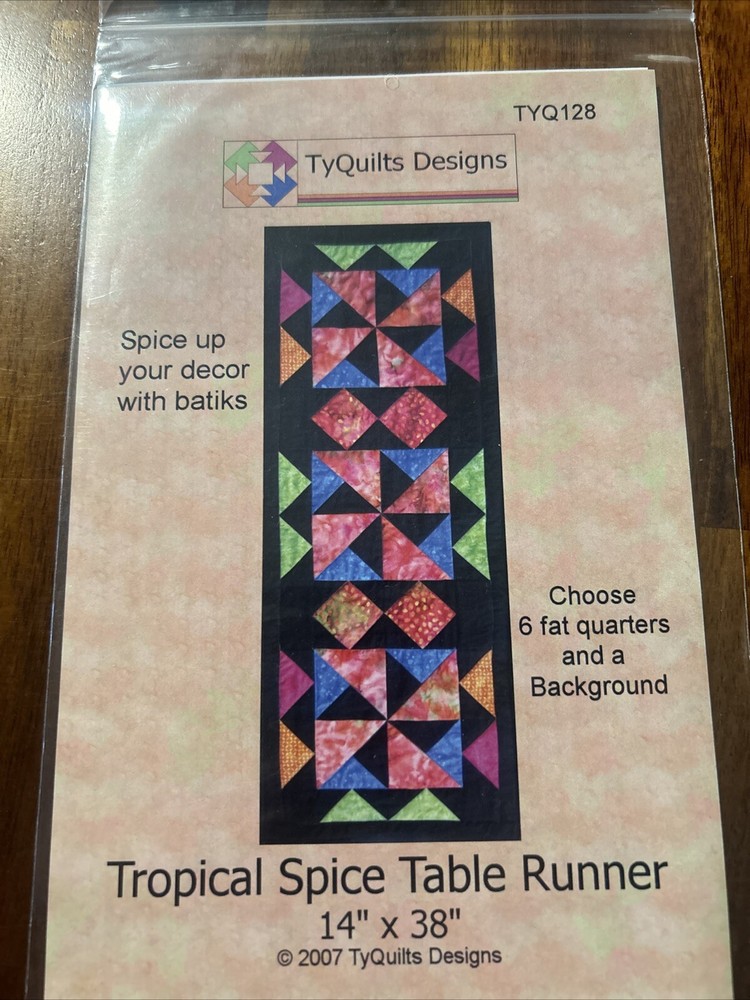 Tropical Spice Table Runner Pattern TyQuilts Designs TYQ128