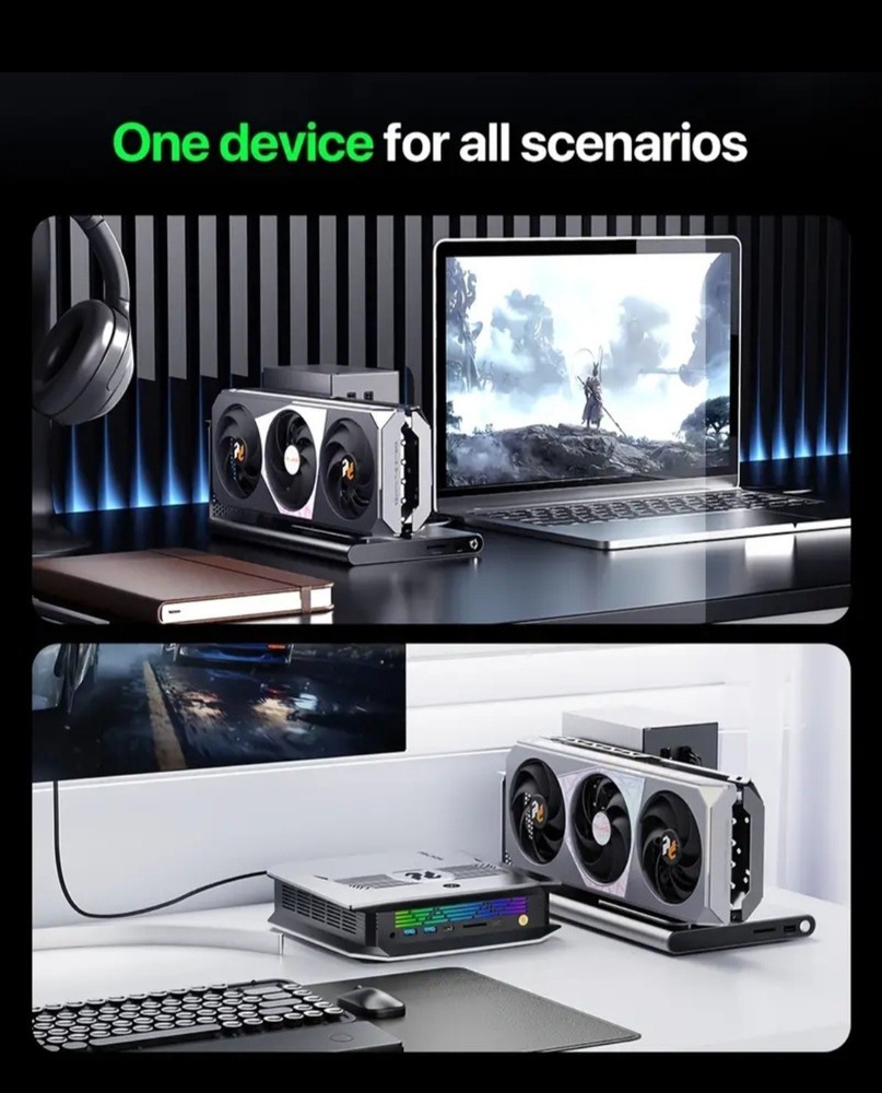 PELADN S-3 USB4 External GPU Dock Station, USB4×2 80Gbps Interface Graphics Dock