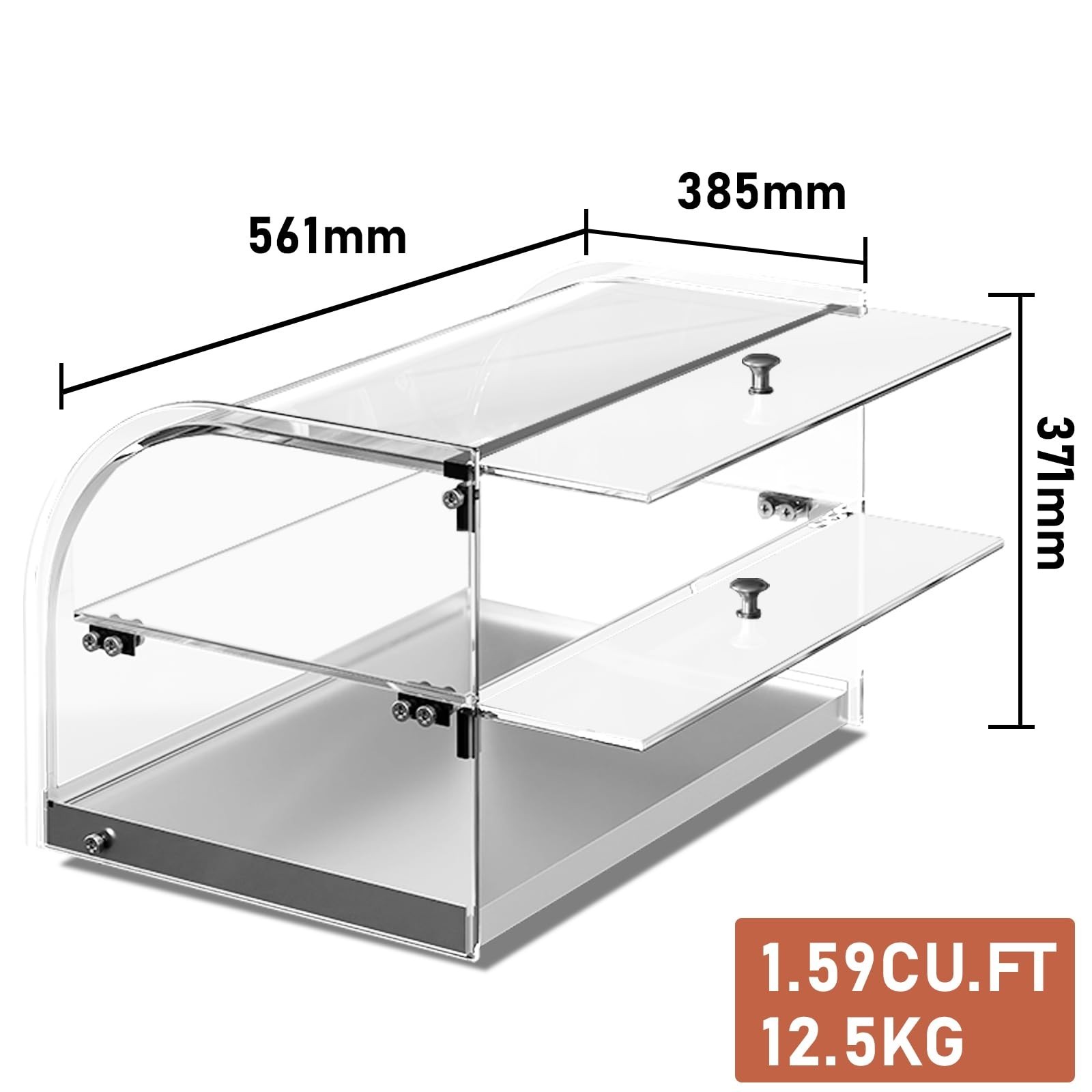 1.59 Cu.ft Malphi Large Pastry Display Case Countertop | Commercial Bakery Di...