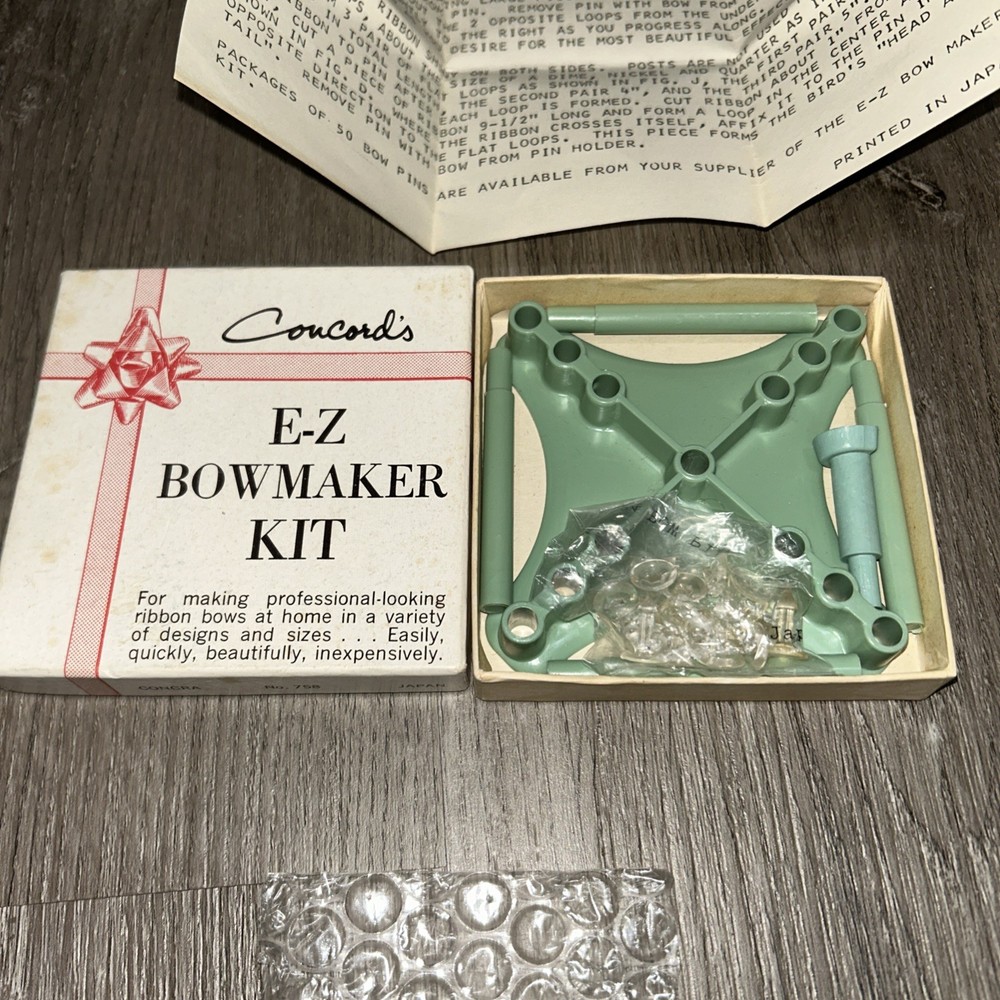 Concord's E-Z Bowmaker Kit DIY Crafts Assorted Bow Designs w/ Instructions