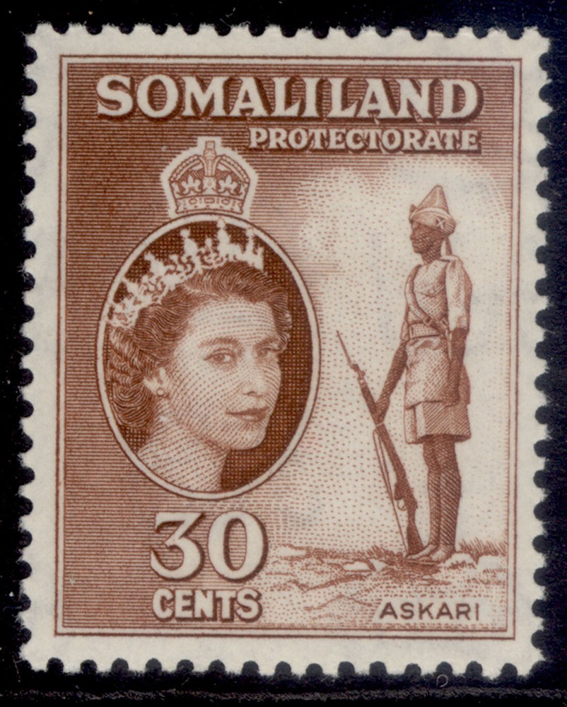 SOMALILAND PROTECTORATE QEII SG141, 30c reddish brown, M MINT.