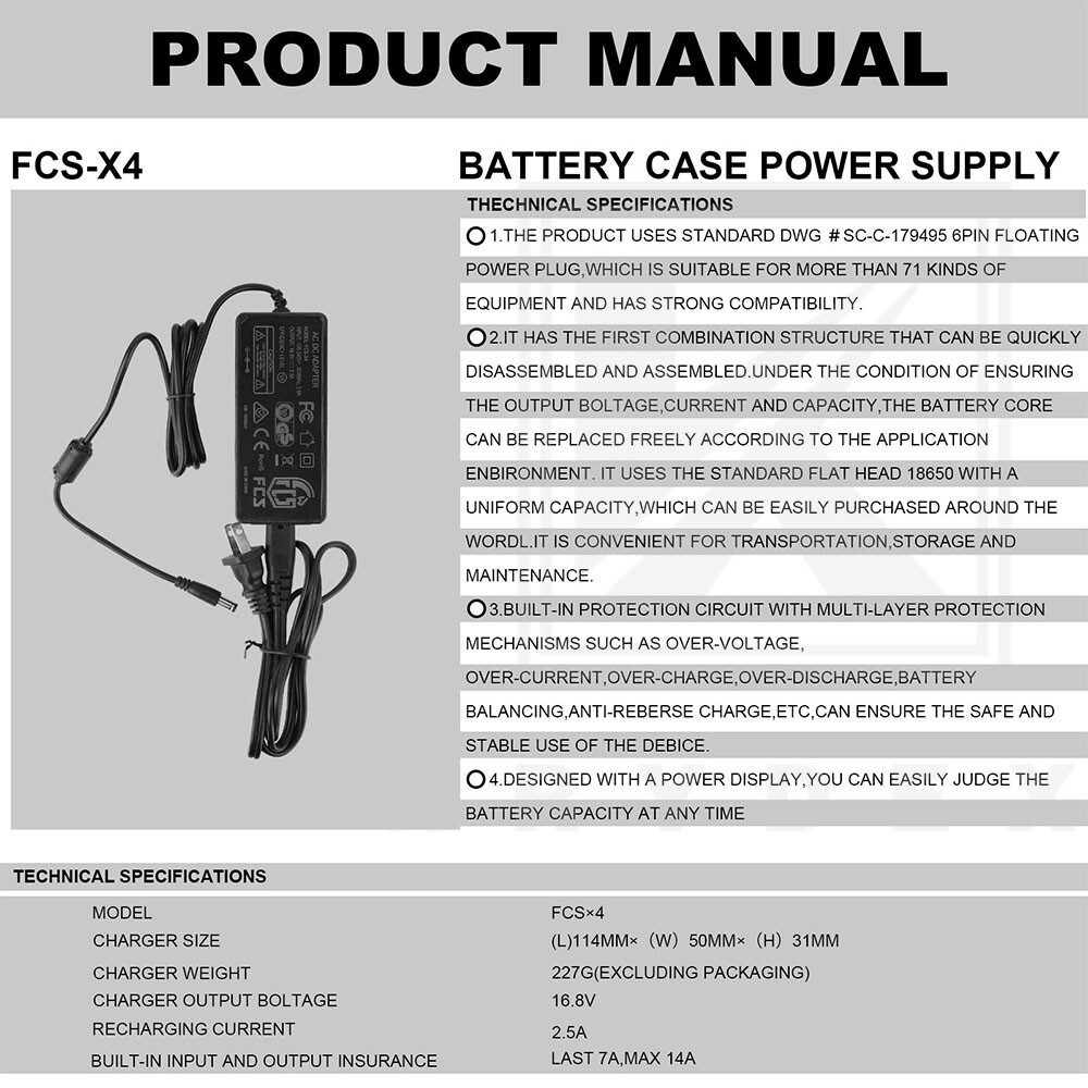 KRYDEX FCS Military BB-2590 Rechargeable Li-ion Battery Case 2x16.8V Output Tan