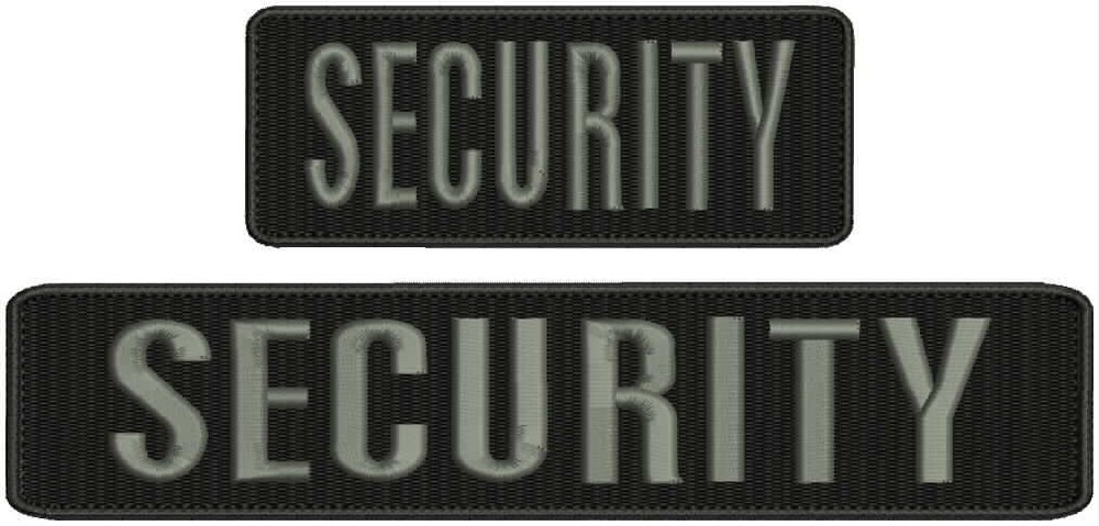 Security embroidery patch 2x9 and 2x4 hook grey