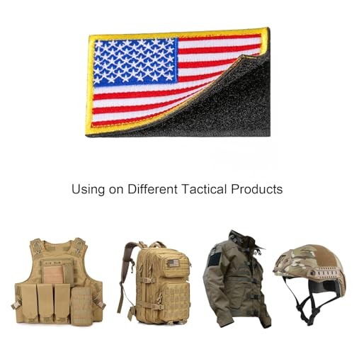 American Flag Patch - Tactical USA Flag Patches, US Flag Patch Hook & Loop Red
