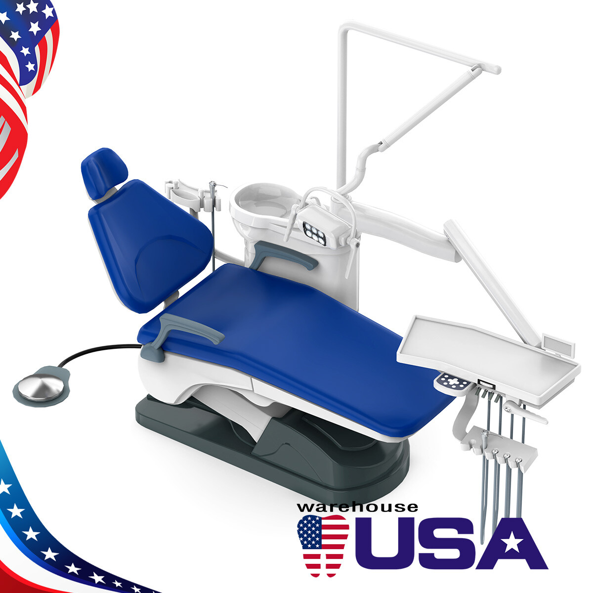 Dental Unit Chair Computer Controlled DC Motor PU Hard Leather+Doctor's Stoo FDA