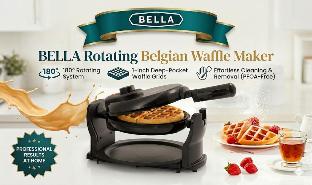Bella 13991 Rotating Waffle Maker - Black